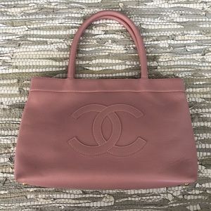 Chanel monogram pebbled leather tote